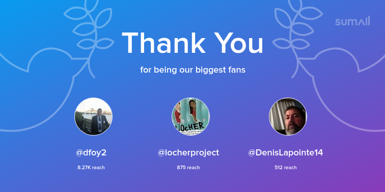 PoshTribe's tweet photo. Our biggest fans this week: dfoy2, locherproject, DenisLapointe14. Thank you! via https://t.co/FxqPKQ8Zx5 https://t.co/9ZJY5djMYm