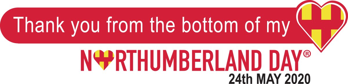 Happy #NorthumberlandDay everyone. This is a difficult year but it's great so see so many using our resources in our 2020 Zone at northumberlandday.co.uk  Please download this logo to thank someone today, like we thank you for all your support over the past 4 years.