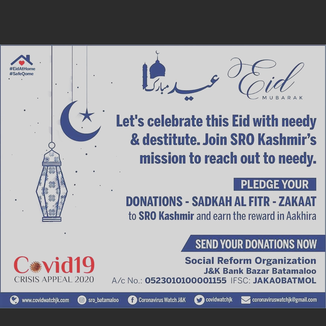 sro_ngo's tweet photo. EID MUBARAK!

Taqabbala Allahu minna wa minkum

May Allah accept your good deeds, forgive your transgressions and sins and ease the suffering of all around the globe.

Let's celebrate this Eid by staying Home. https://t.co/HbyTA9eP10