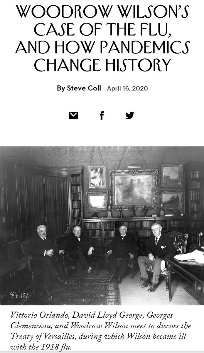 A third wave erupted in Australia in January 1919 and worked its way back to the UK and the USA.It is believed that President Woodrow Wilson contracted it during WW1 peace negotiations in Paris in April 1919.