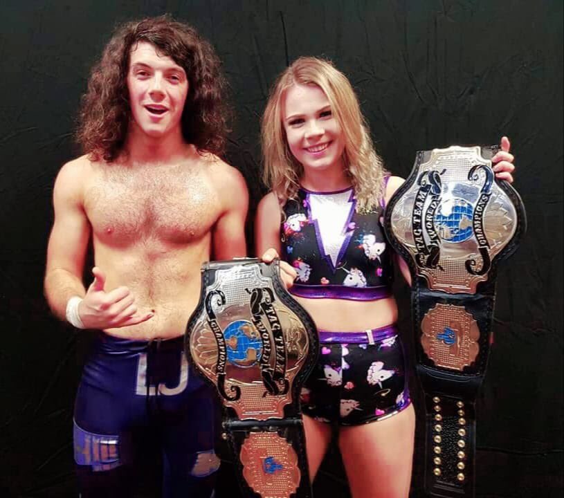 Todays wrestling flash back  @LJ_Cleary And  @AmyAllonsy winning and becoming the 1st ever Nlw tag champions I would love to wake on and be going to this show again Those nlw shows are so underrated I would urge more people to go and check them out