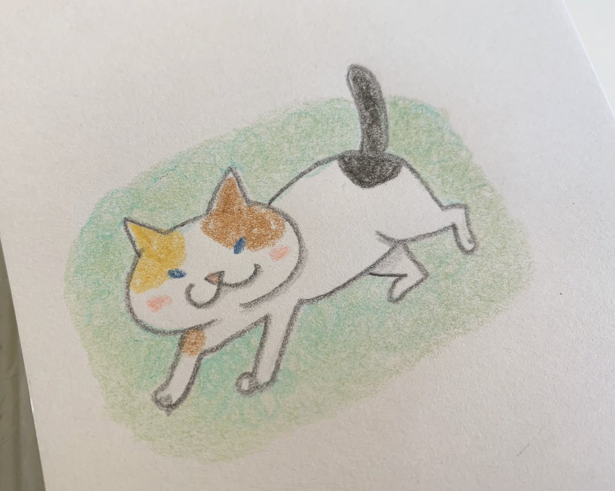 フワコロ クラフト だらけ猫 落書き 色鉛筆