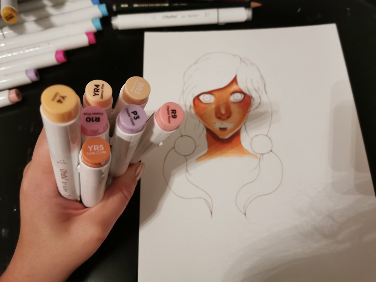 And this set did everything I wanted it to do.There are a variety of real life skin tones ofc.I drew a lighter skinned person and got all the shades I wanted.The set does contain really dark skin tones but I don't wanna position myself.Follow and ask Bi_PoC artists!
