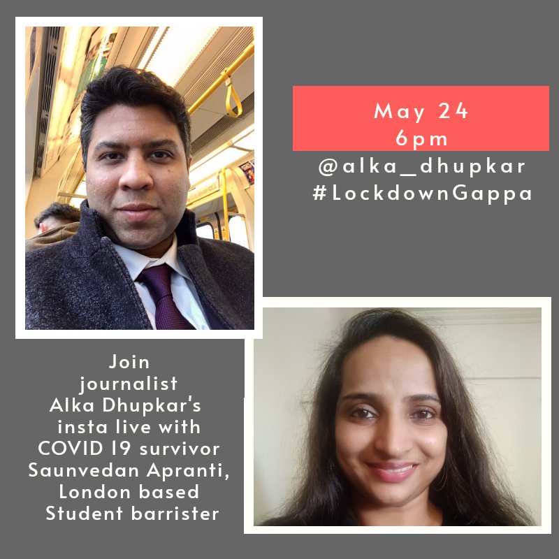 Alka_Dhupkar's tweet photo. London based Saunvedan Aparanti will share his near death Covid 19 experience at 6pm on my instagram account alka_dhupkar #LockdownGappa #MoJo #Reporting #Series #IGTV @instagram @MumbaiMirror https://t.co/YjtFrTjy6G