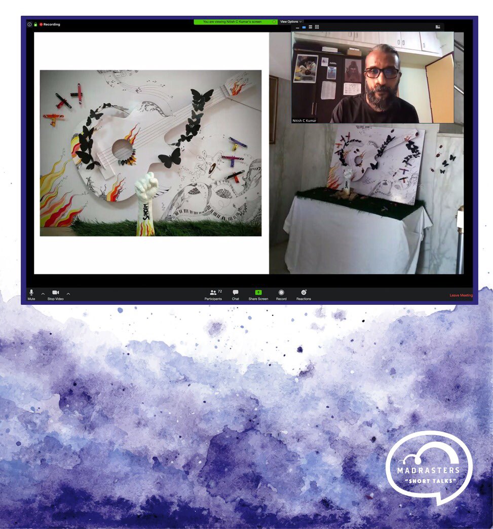 madrasters's tweet image. Amazing session. Thank you all! Madrasters Short Talks E02 ~ S05

Topic: The Little Big Things: Curiosity
Speaker: @nitishckumar 
Moderator: @probfactory 

#artist #DesignAndArt  #abstract #painting #DigitalDesign #OnlineSession #madrasters #ShortTalks #madrastersshorttalks