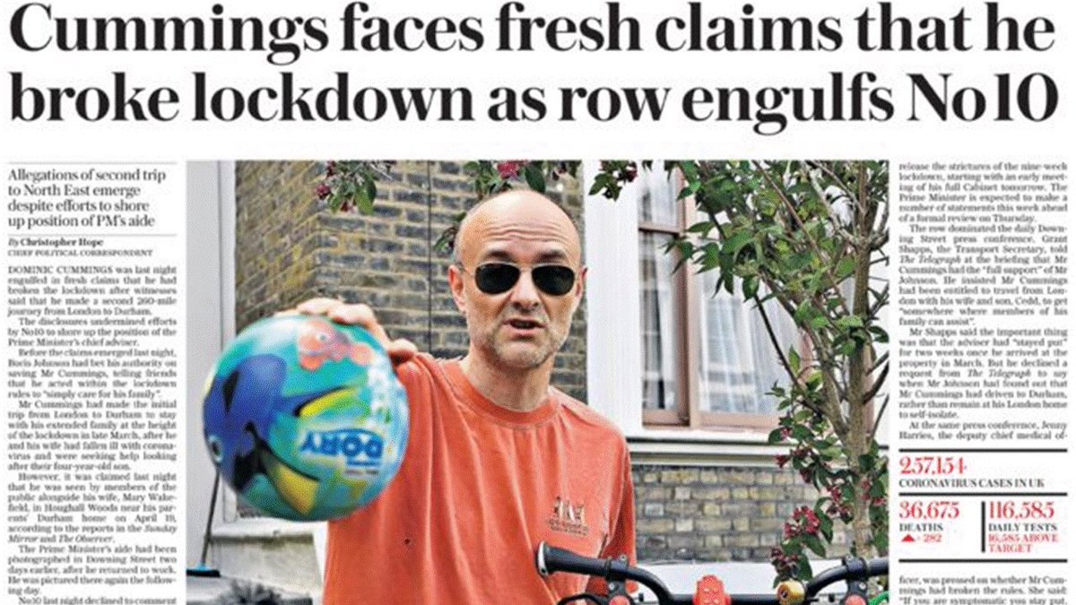 EuropeanUnity1's tweet image. People are angry that they made huge sacrifices while Cummings flouted the rules. Yet all they can say is "We will not waste our time answering a stream of false allegations about Mr Cummings from campaigning newspapers." How about the Torygraph then?

Barnard Castle #MarrShow