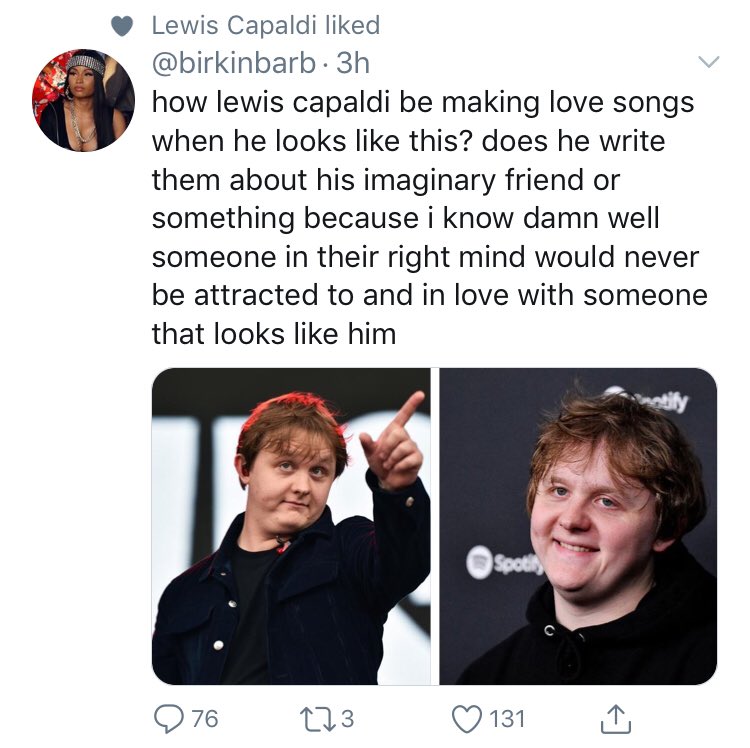 no no no no he liked this I’m so sad can people just stfu lewis deserves the entire world and the fact that he saw this and even liked it makes me so mad. I know lewis normally likes negative posts about himself and tbh those were never bad because they never fully went into his-