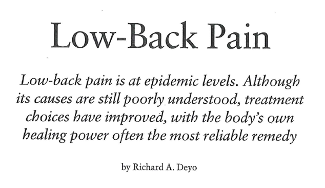 LennartBentsen's tweet photo. Richard Deyo's 7 myths about low back pain from 1998. Nothing to see here, move along...

Wish I'd known and could comprehend the implications a little sooner than I did. 

🔗https://t.co/uH2KCgfL7a https://t.co/VliRN00D3L