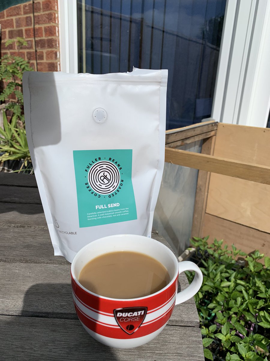 Loving my <a href="/fuller_beans/">Fuller Beans Coffee</a> freshly ground Full Send coffee this morning. Great taste, recyclable packet and I got to send some to the NHS too, thanks and awesome work <a href="/aimee_fuller/">Aimee Fuller</a>!! 🙏🏂☕️❤️
