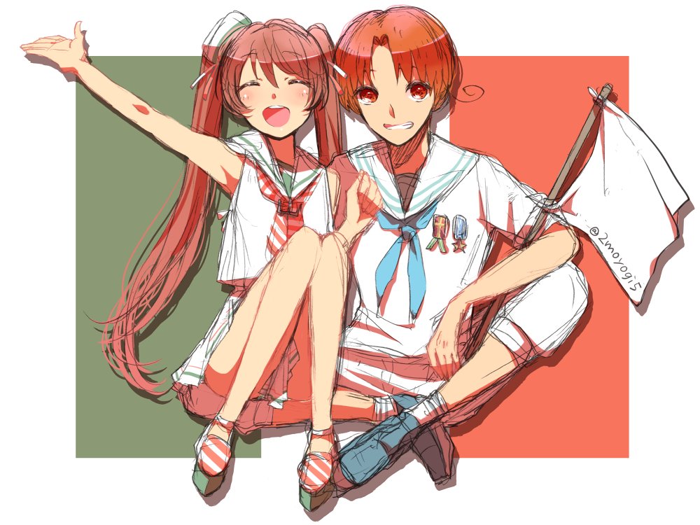 もよぎ フォルダ整理してたら7年前 に描いた艦ヘタ 艦これとヘタリアのクロスオーバー がたくさん出てきた 貼っちゃお