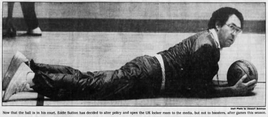 Eddie Sutton facts while at UK (records include vacated appearances)-32 wins in 1985-86 were tied for the 3rd most in a single season in school history at the time- 32 wins were the 2nd most by a Division I head coach in their first season at a school at the time (5/11)