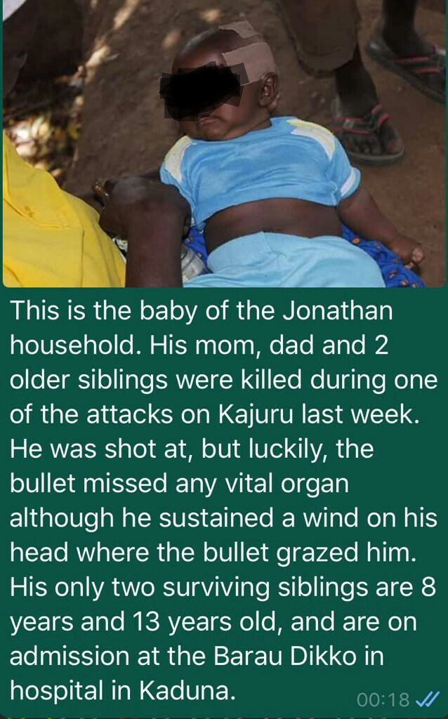 A peculiar feature of these  #AdaraMassacres is the indiscriminate attack on children, many of whom have also been orphaned. Good taste preclude me from sharing clips or images. Some of the children remain hospitalised at St. Gerrard's & Barau Dikko. #NotAtWar #NDOM20