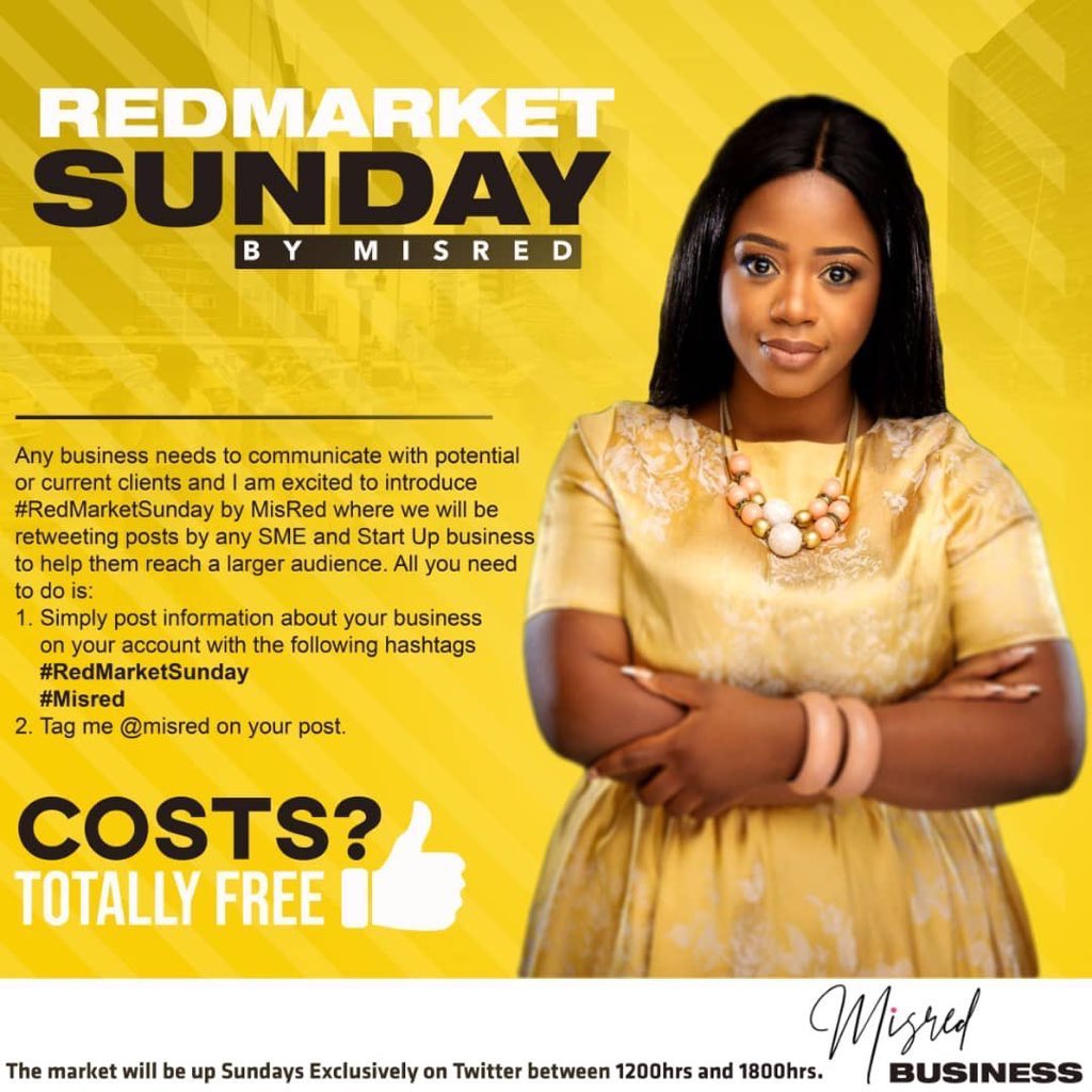 #RedMarketSunday is OPEN from 12-6pm. 

#TIPS: Make sure you include contact details when you post