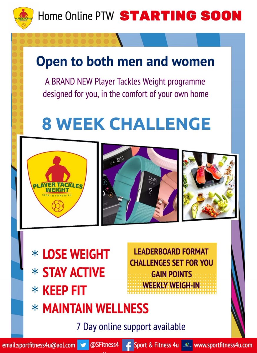 PlayerWeight's tweet photo. New season #PTW home

8 week challenge starting soon 

Here are 5 people who have accepted the challenge 💪

Ladies - Monday June 1st

Gents - Friday June 5th

Contact Simon on 07863 535356 to enrol

#weightloss #exercise 
#ChallengeAccepted https://t.co/MFoC4GtmlM