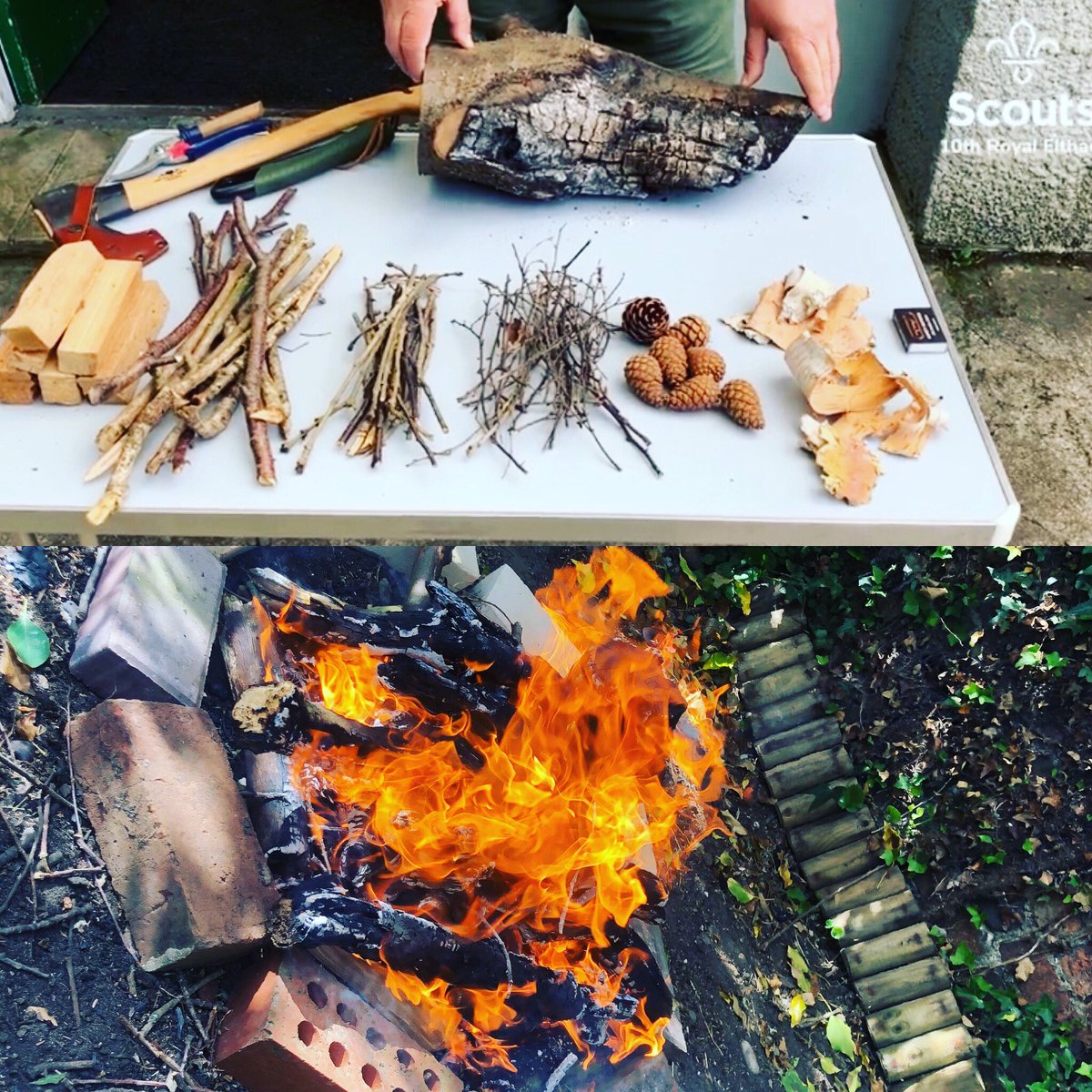 Thanks to Skip and his #lockdownchallenges, there were fires galore keeping us warm last night on our group virtual camp. Thanks Skip. Great #GSL #scouting ⚜️👊🔥🏕