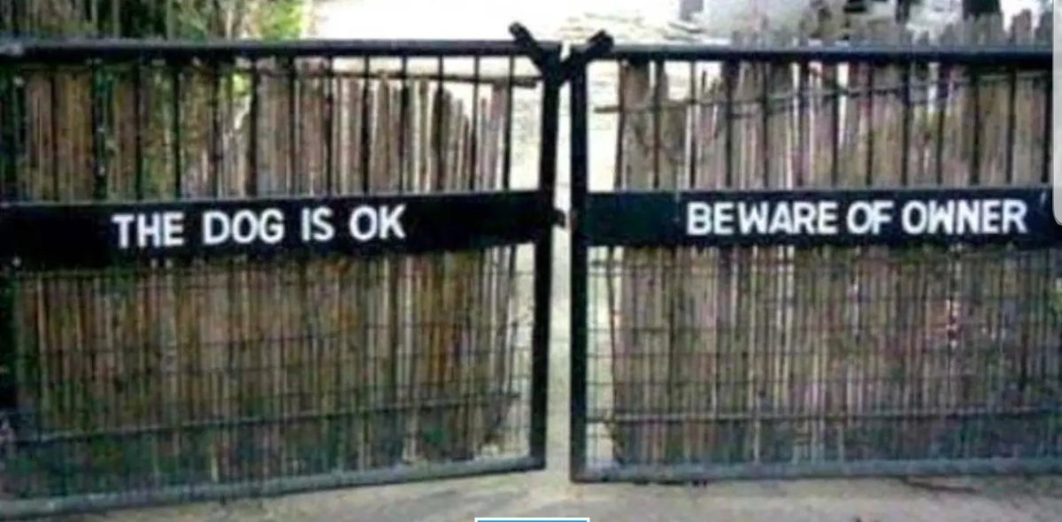 "Beware of owner" 