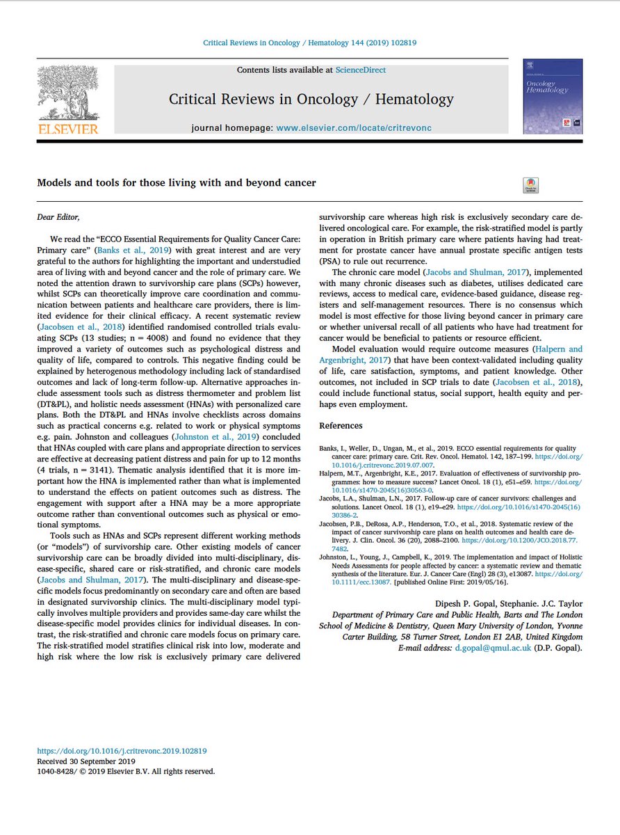 2/13I wrote a couple of articles in:  @BJGPjournal :  https://bjgp.org/content/70/694/226 @CHematology :  https://www.sciencedirect.com/science/article/abs/pii/S104084281930191X But summarised the content in the video above  @Nicholas_Ralph