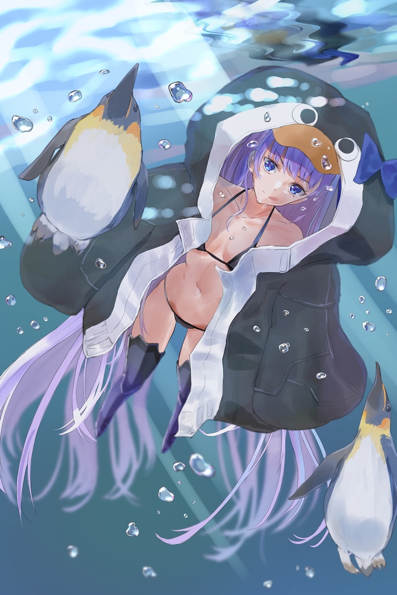 メルトリリス(Fate) ,謎のアルターエゴ・Λ ,meltryllis_(swimsuit_lancer)_(first_ascension)_(fate) 「海の乙女 #FGOイラコン4 #FGO #メルトリリス https://t.co」|かいのイラスト