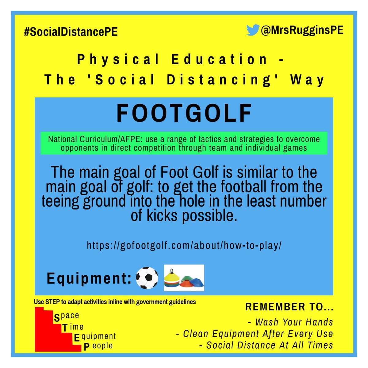 PE - The Social Distancing Way#1 FOOTGOLF #SocialDistancePE  #EDuPE  #Edutwitter