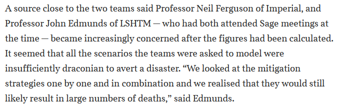 The ST piece also strongly suggests that ministers were ignoring the warning coming from their scientific advisers. E.g. advice supposedly communicated 3/3 (left) and 11/3 (right)