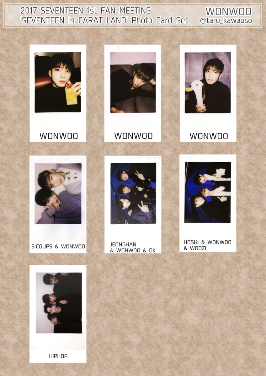 SEVENTEEN セブチ 1st FAN MEETING CARAT LAND ケレン PHOTO CARD SET