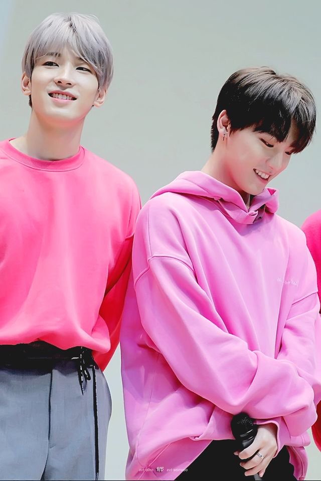 Lee Chan in this pink hoodie, a thread;