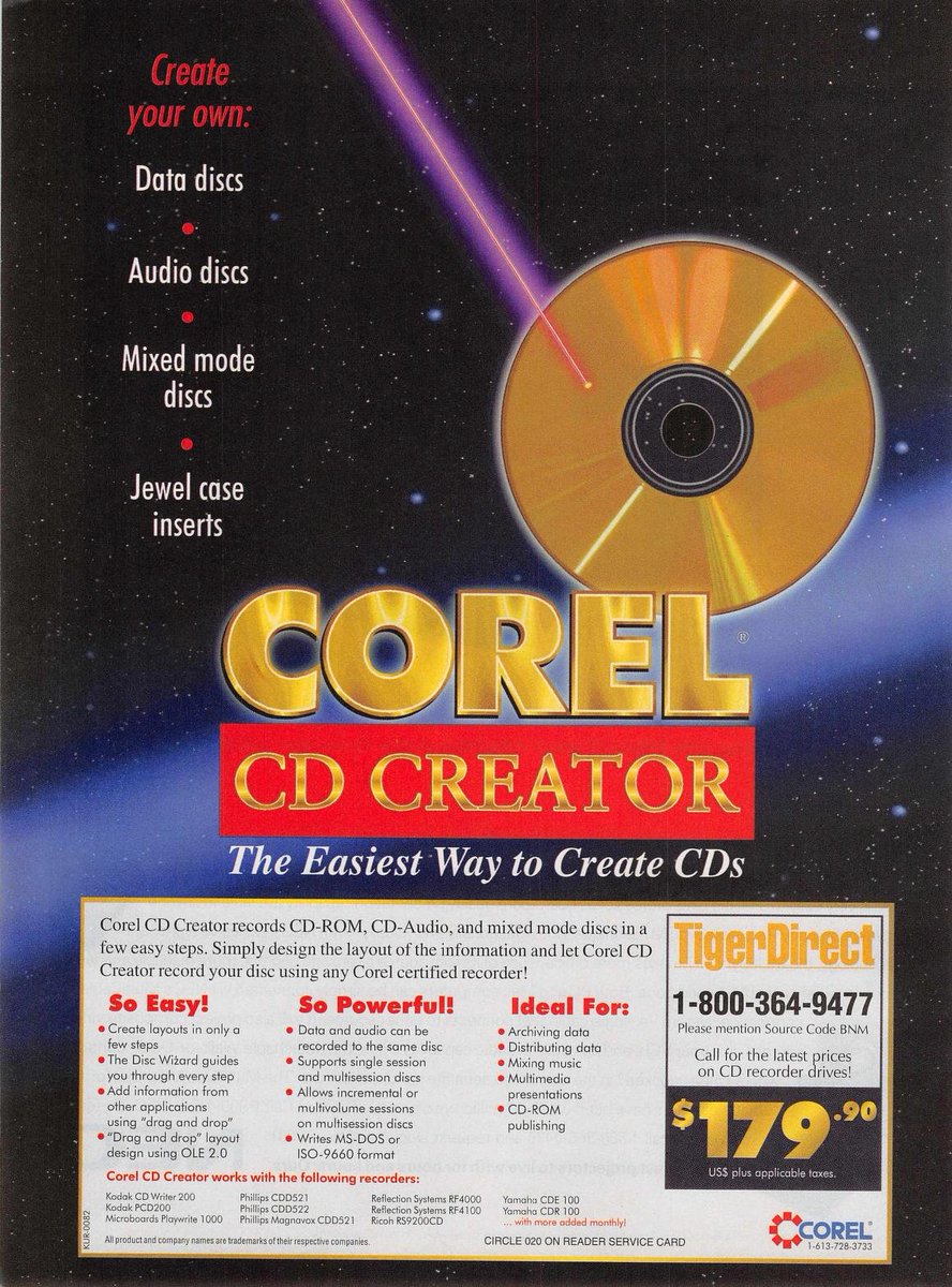 heres's how 1995 was working:you'd pay 180$ for just the software to be able to use your CD burner. God only knows how expensive those were.