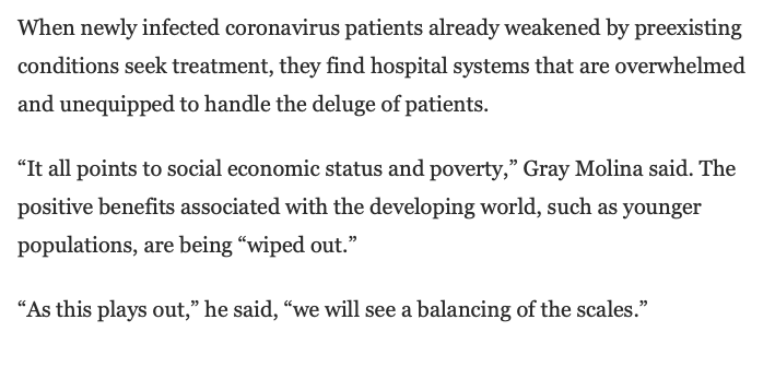 Some extracts from this important Washington Post piece. Lessons from Brazil for  #Covid19InSA. "In the developing world, the coronavirus is killing far more young people" https://www.washingtonpost.com/world/the_americas/coronavirus-brazil-killing-young-developing-world/2020/05/22/f76d83e8-99e9-11ea-ad79-eef7cd734641_story.html