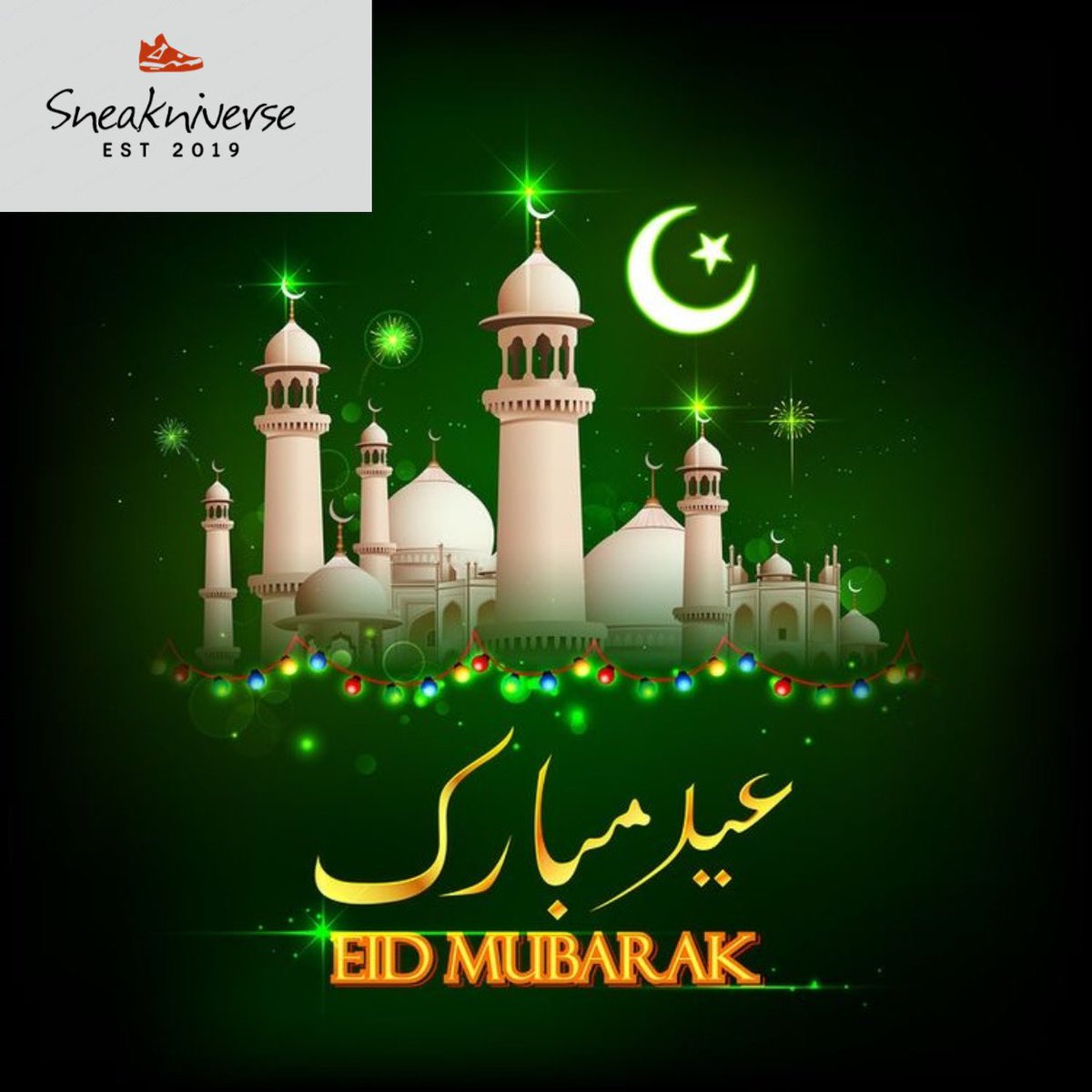 sneakniverse's tweet photo. Wishing you a very Happy Eid Mubarak. Cherish every moment of this beautiful festival and know that all your dreams will come true soon. Eid Mubarak!๐ฌ๐ญ
#EidUlFitr #StayHome #daterush #staysafe #eidmubarak2020 #davidovsburnaboy #TwitterStoreGh #Ghana #Accra https://t.co/oCDYW2skMH