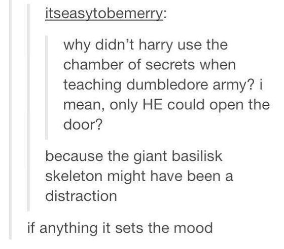 Muggles_Magic's tweet photo. sets the mood?
#harrypotter #chamberofsecrets #dumbledoresarmy https://t.co/u0TI0WXYFw