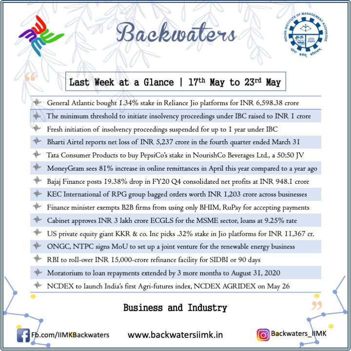 backwatersiimk's tweet photo. Keep yourself abreast with the weekly bulletin through our "Last Week at a Glance" https://t.co/iA10uIfxRx