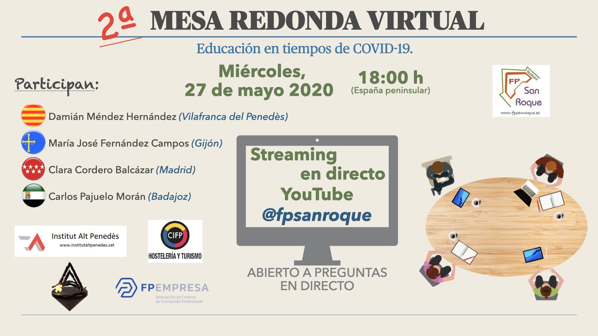 JuanPablo_CJ's tweet image. Este miércoles, a las 18 h, os esperamos en la segunda mesa redonda virtual que organizamos, para tratar temas educativos de actualidad. Agradecidos a los participantes de lujo que tendremos @carlospajuelo, @_mariajosefc, @AgoraAbierta, @Damianmh1
youtube.com/watch?v=L2WM7d…