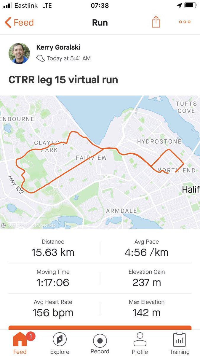 GoralskiKerry's tweet photo. @northendrunners #virtualcabot Leg 15 done. thanks to the NER For organizing. https://t.co/l8NdHHqZAH