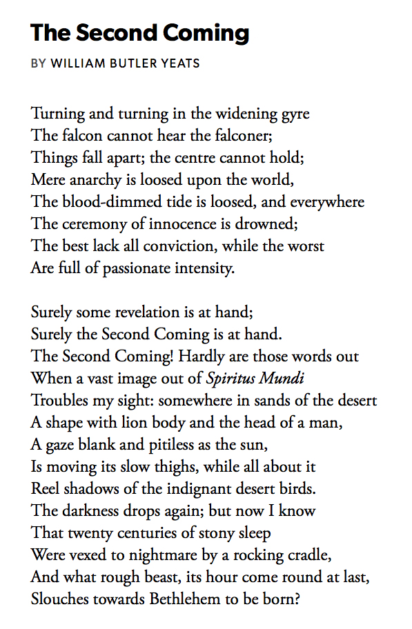 210 The Second Coming by W B Yeats https://soundcloud.com/user-115260978/210-the-second-coming-by-w-b-yeats  #PandemicPoems