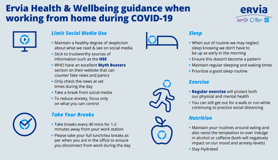 Staff have also been encouraged to "limit social media use" and keep a healthy level of skepticism for what they read online. They should make sure to take their breaks to disconnect, and do their best to take care of their physical/mental health: