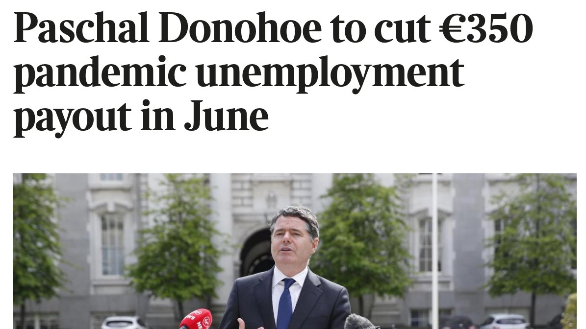 paddycosgrave's tweet photo. When bankers bankrupted Ireland and needed tens of billions it was called a "sustainable bailout"

But when citizens mauled by a pandemic not of their making get just €8.75 an hour, far below the minimum wage, it's called an "unsustainable handout" which has to be cut https://t.co/aRkhEFHQzo
