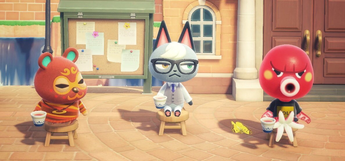 AmethystPlaysAC's tweet image. It's tea time, bitches. #acnh #raymond #RaymondAnimalCrossing #acnhvillagers
