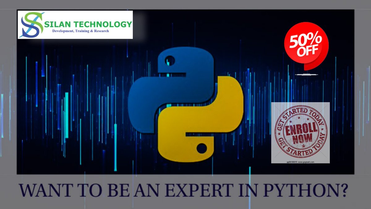 SilanSoftware's tweet image. Learn PYTHON from Basics to Advanced.Study Online and become Expert in  Python.
Join Silan Technology for the Online sessions by our Expert contact us on 0674-2361252 
#SilanTechnology #Java #python #machinelearning #datascience #Artificialintelligence #Online #Class