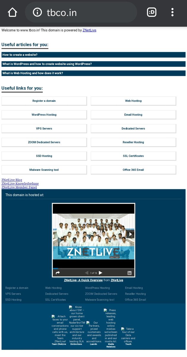 tbcoindia's tweet photo. @znetlive Please look on to this.  Our website https://t.co/FHLd2T3OkD isn't up even after the dues are paid in full. https://t.co/KgsswsQq95