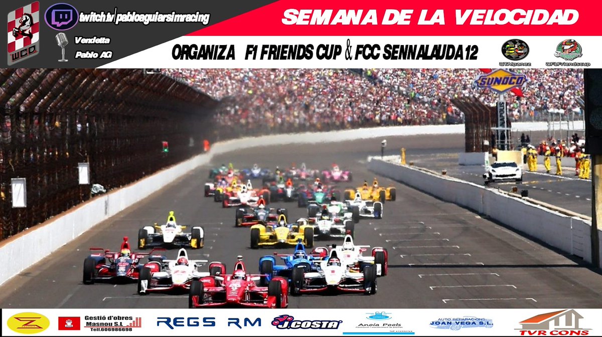 WCDClub's tweet photo. Estamos en #Directo con las #500milles #Indianapolis 

Únete a la Retransmisión de la Mano de @WorldDrivers 

Con 🎙️ @WCD_PabloAG  &amp; @WCD_AceVendetta 

Somos Competición Somos WCD https://t.co/rYTZtovfSN