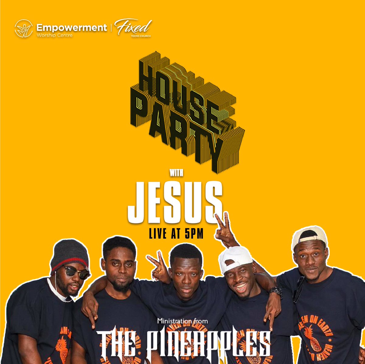 ewcfixed's tweet photo. FAMMMMMMMMM!!
_____
It’s Pineapples are gonna be in the building for HOUSEPARTY🍍🎧🔥🔥🔥
_____
Join us now on any of these platforms!!!
YouTube : https://t.co/JRgBCc3Z1P
Facebook : https://t.co/7X73M6kka8
Instagram : ewc.fixed (IG Live)
—
#ewcfixed #FIXEDhouseparty #teens https://t.co/ylzn5lgSFI