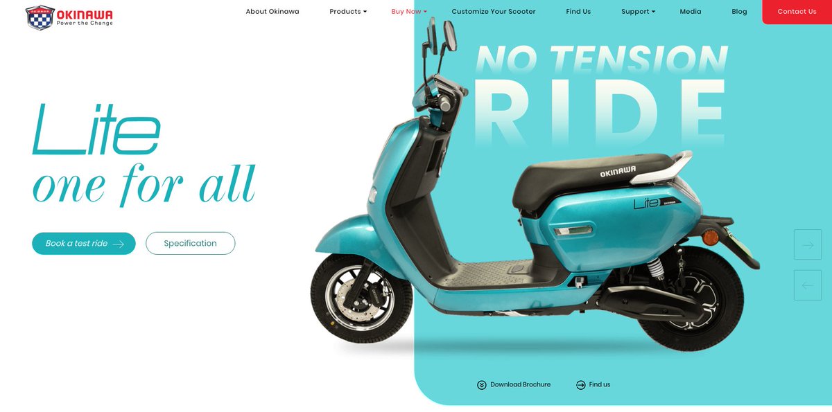 OkinawaScooters.com Newly designed homepage Hero Image