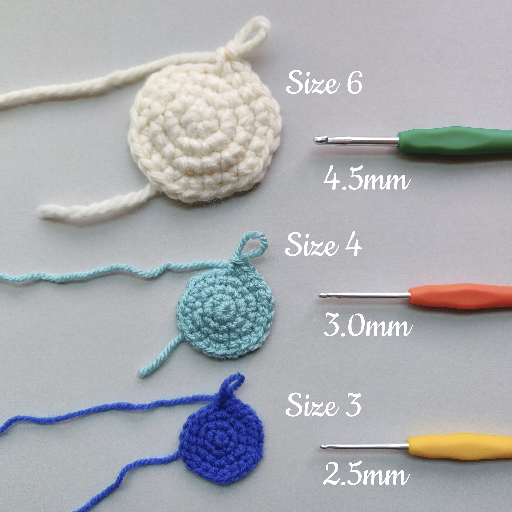 Megan on X: I like to use Size 4 yarn the most for my amigurumi! Also  while the recommendation on most size 4 yarn is a 5.5-6.5mm hook I like to  use
