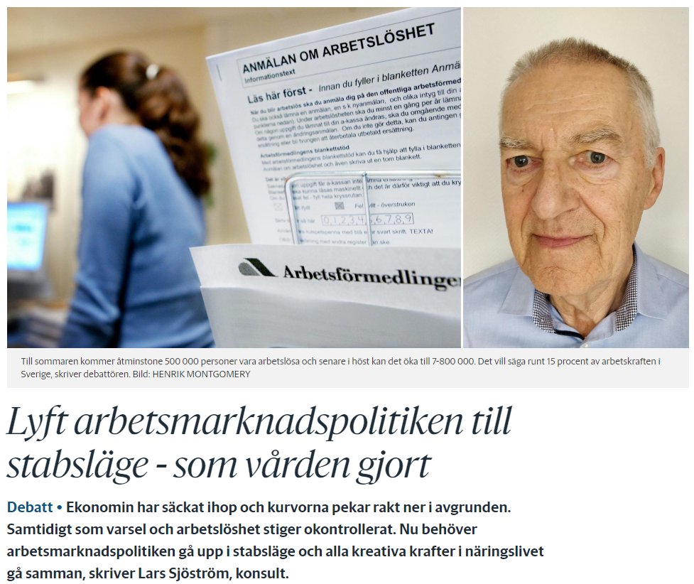 Idag har jag skrivit i <a href="/GoteborgsPosten/">Göteborgs-Posten</a> om vikten av samling och engagemang kring arbetsmarknadspolitiken. #stabsläge bit.ly/36vBxdJ