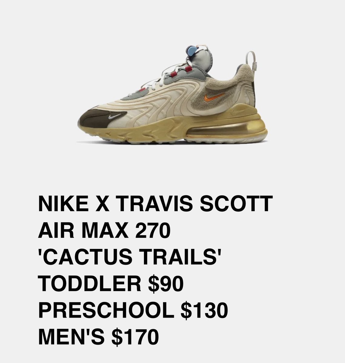 travis scott x nike air max 270 react raffle