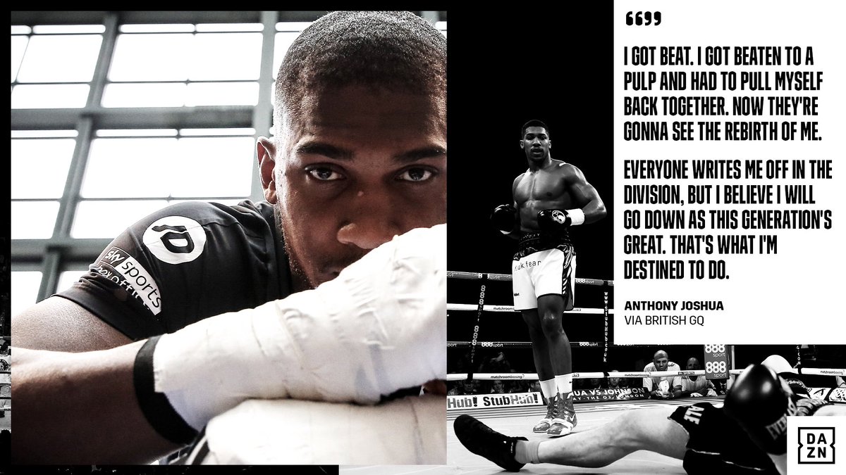 Get ready for the rebirth of Anthony Joshua. 🦁