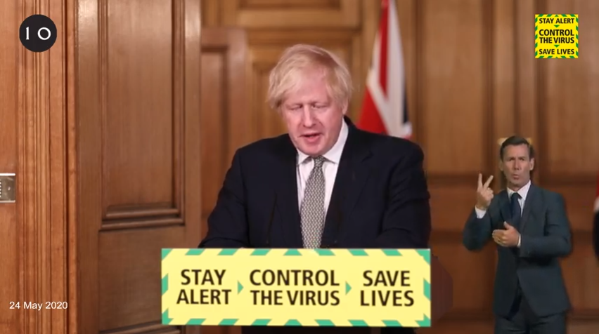 Schadenfreudian's tweet photo. Fair play to the #BorisSpeech BSL interpreter for nailing Johnson's message to the country. https://t.co/LM8IG87qxg