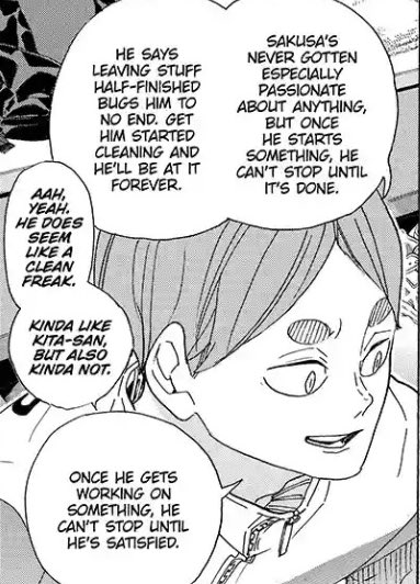 394 spoilers
they get along aaaaa look at them being all cute and smiling, also kita-san mention again because we have to be reminded how much of an impact his presence's had on all his teammates