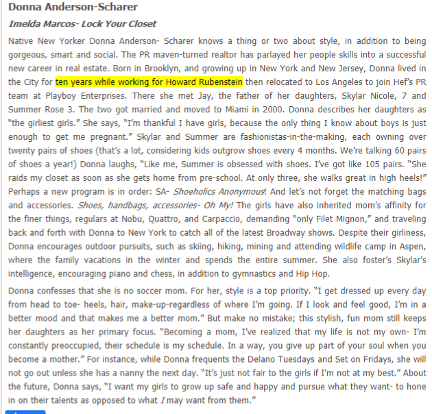 Before joining Playboy, she did PR work for none other than Epstein's long time spokesman, Howard Rubenstein...Scumbag Rubenstein is famous for viciously smearing Epstein's innocent victims.