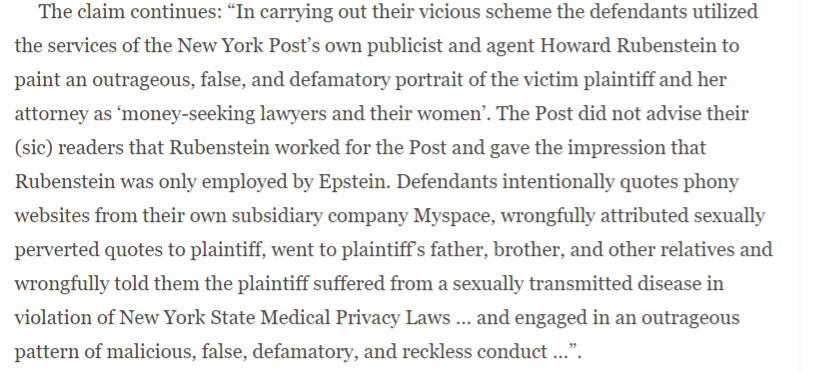 Before joining Playboy, she did PR work for none other than Epstein's long time spokesman, Howard Rubenstein...Scumbag Rubenstein is famous for viciously smearing Epstein's innocent victims.